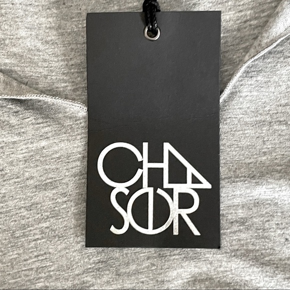 🌺 Chaser Jersey Heather Gray Flounce Sleeve Top w/ Ties NWT Size M - Picture 6 of 8